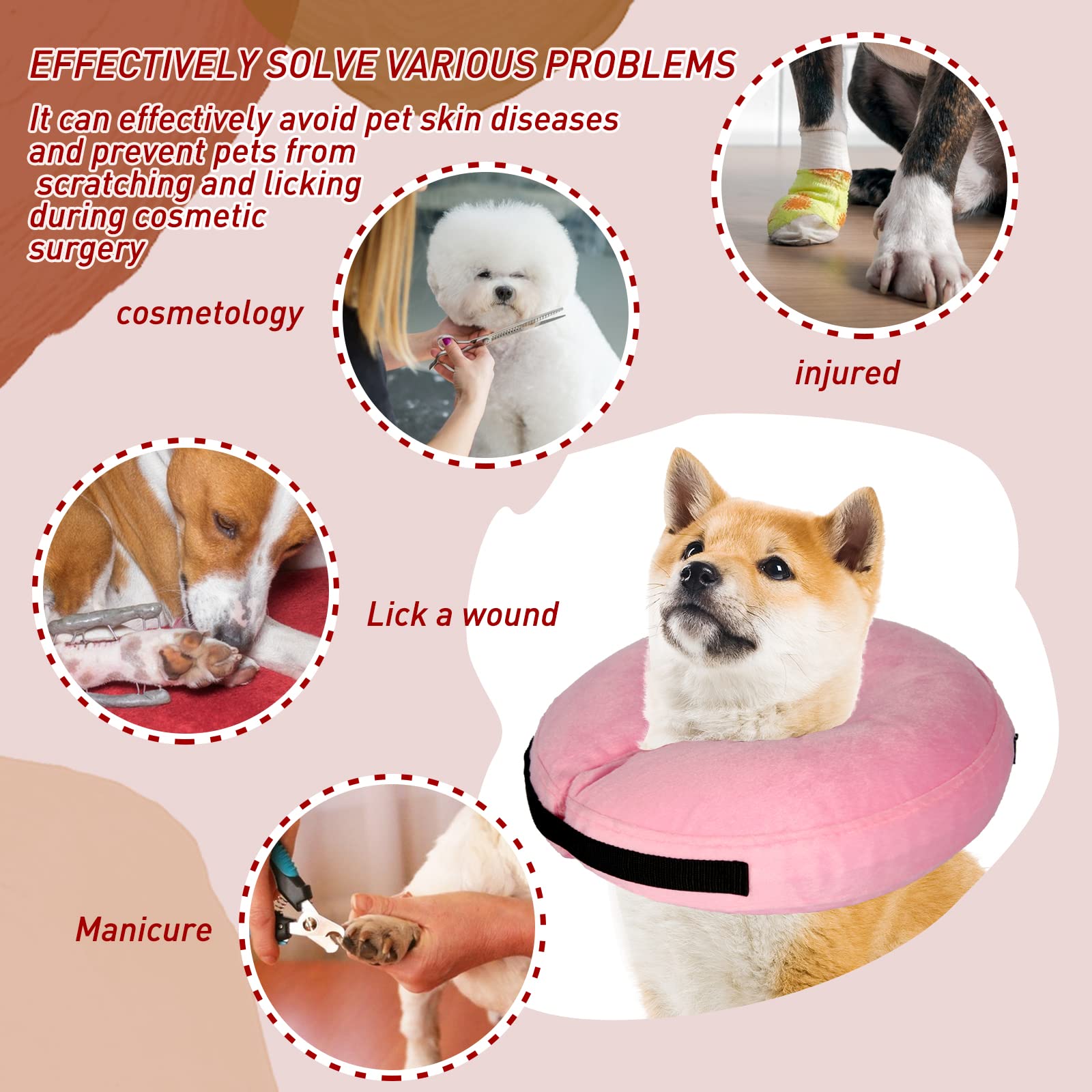 Tonqixope durable inflatable cone collar maintains shape and prevents damage to furniture