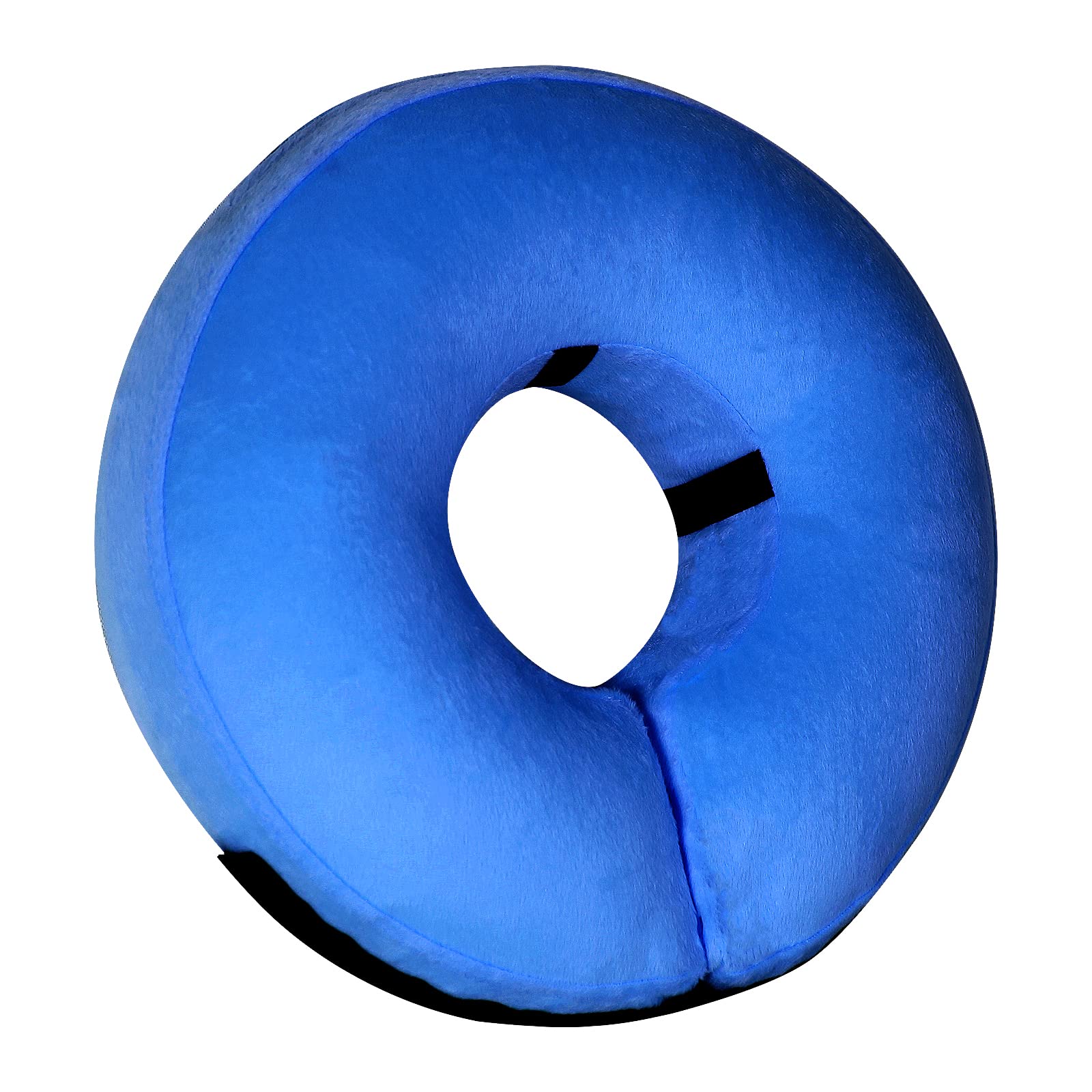 Tonqixope inflatable dog cone blue XL shows comfy fit for eating, drinking, and sleeping.