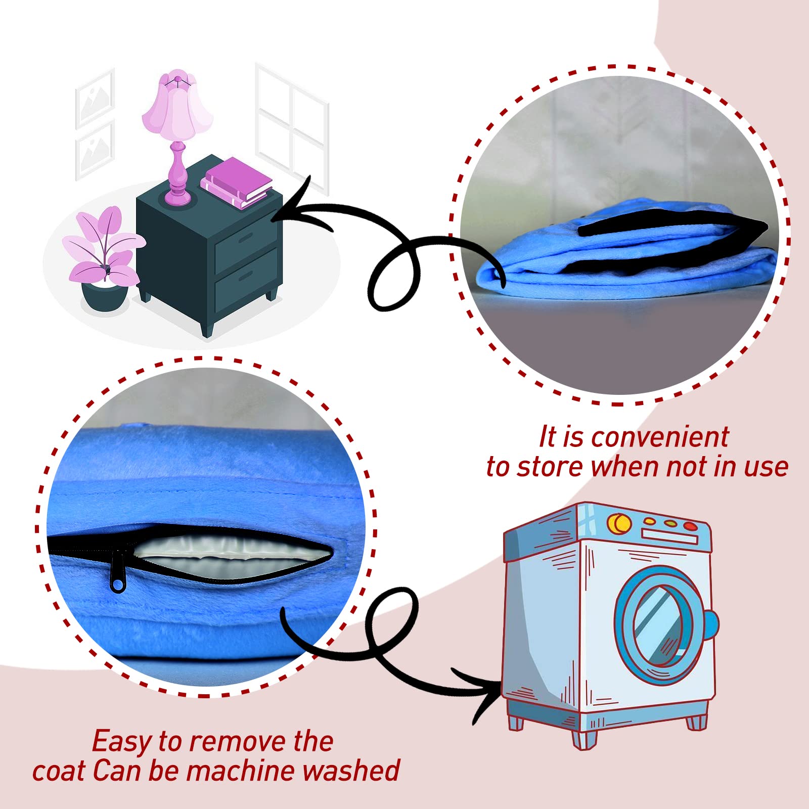Tonqixope washable outer cloth with zipper allows easy cleaning after use.