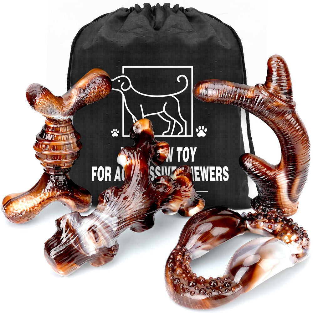TonyEst 4-pack durable dog chew toys lineup to tackle strong chewers.