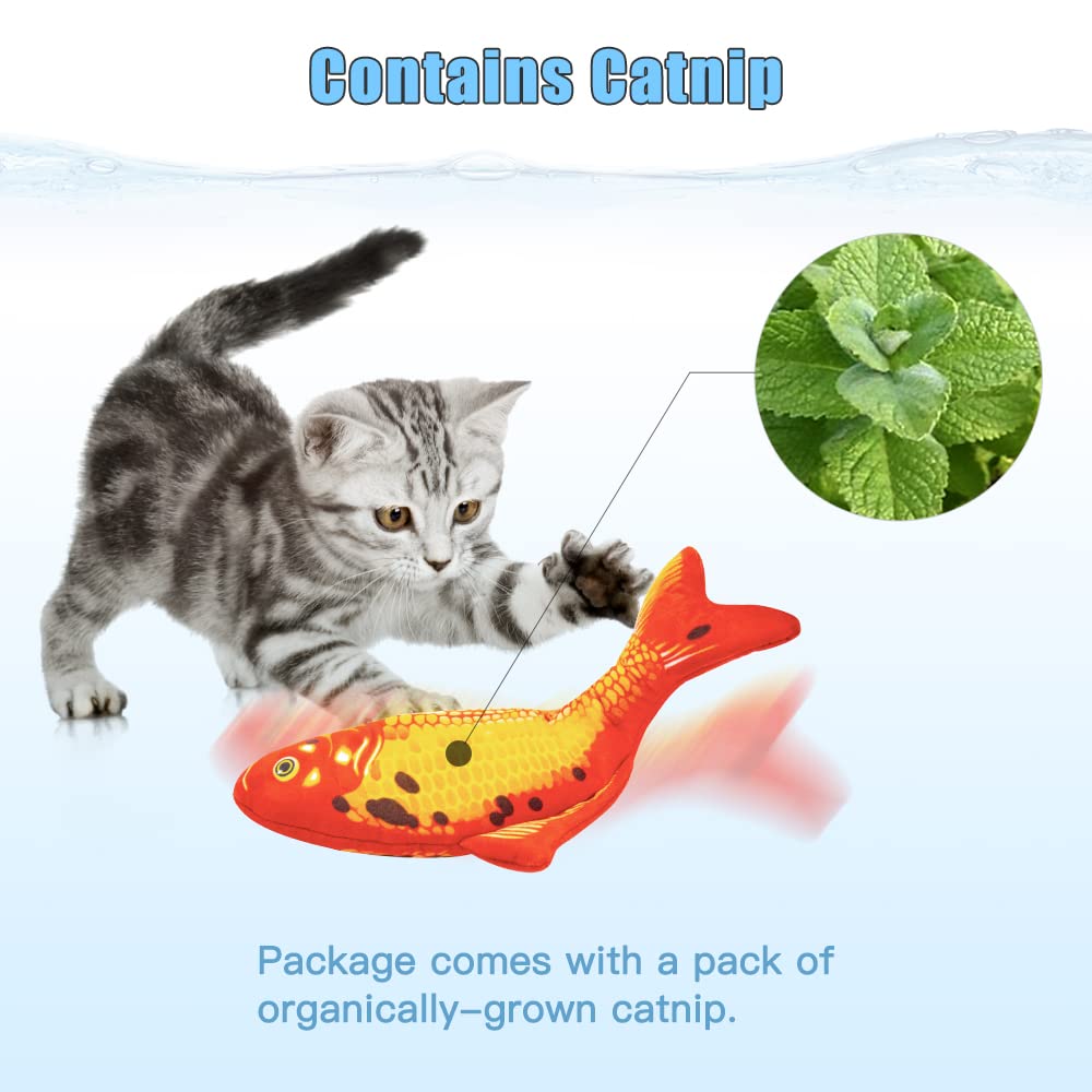 TOOGE automatic sensor fish toy with wagging tail offers interactive hands-free play.