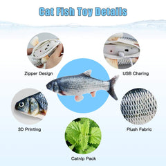 TOOGE floppy fish toy showing automatic wiggle action to chase