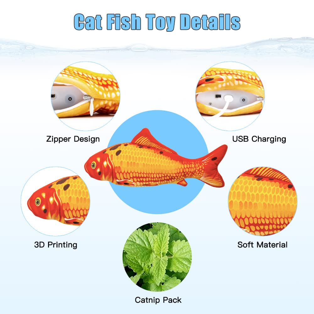 TOOGE floppy fish toy in motion showing wagging tail for interactive fun.