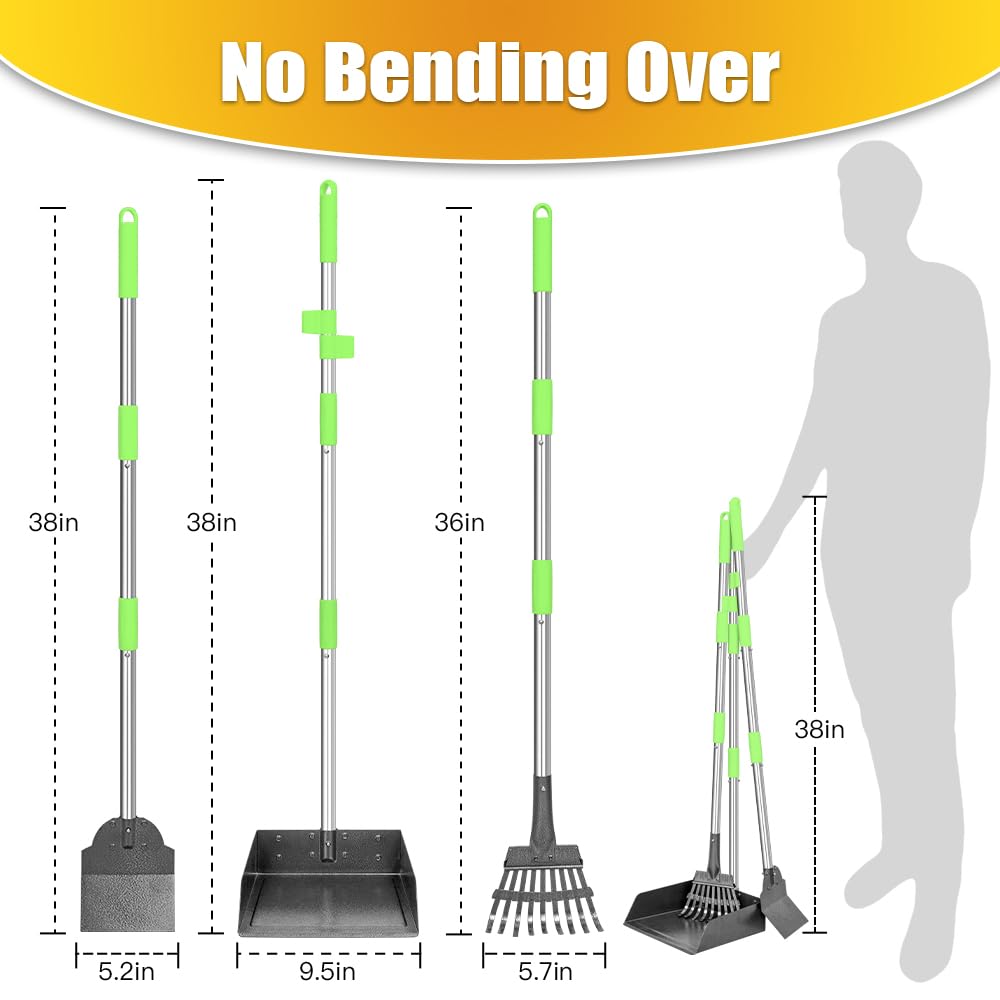 TOOGE Larger Pooper Scooper metal construction ensures durability for regular yard use