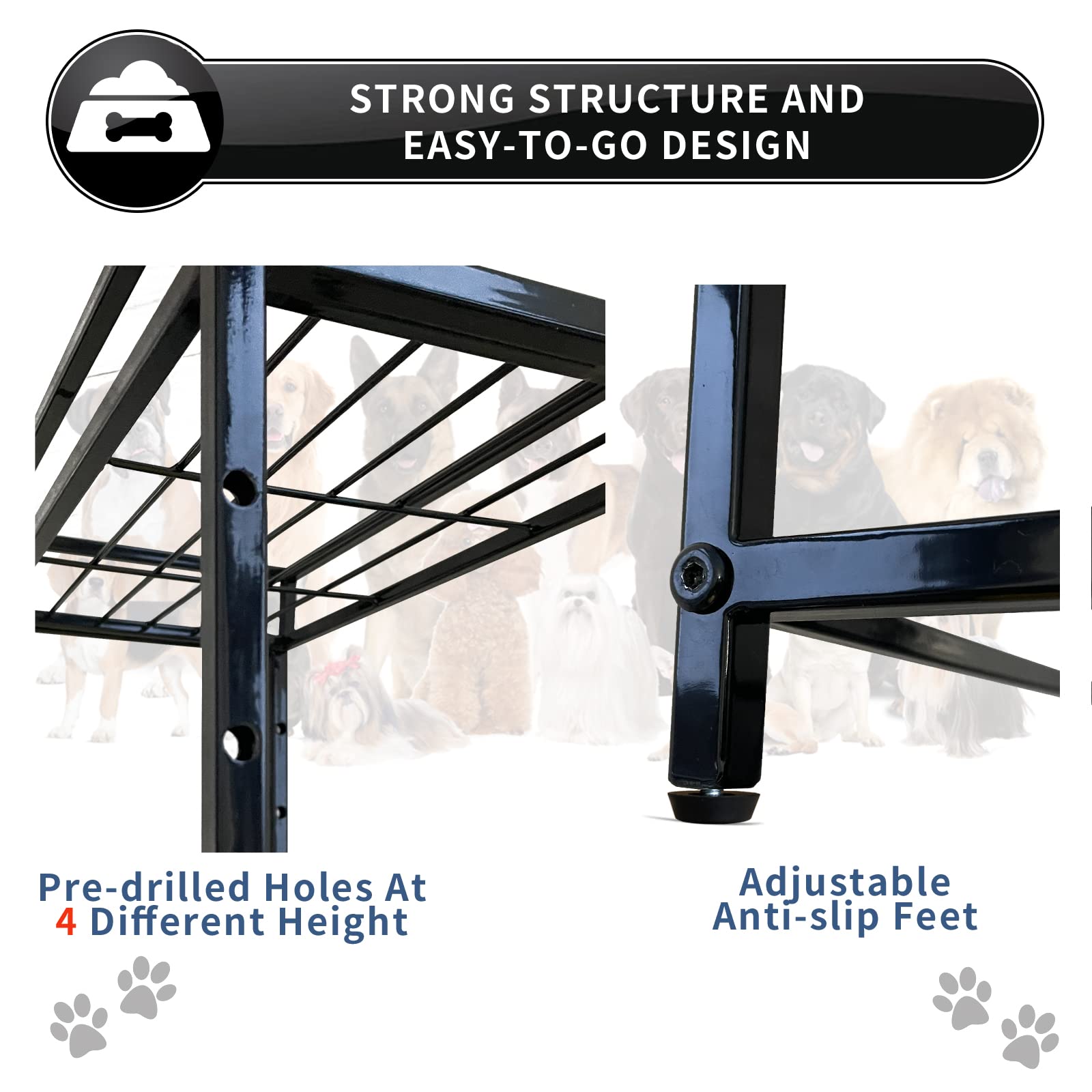 Tookincmo lifted bowl stand anti-slip-legs keeps bowls steady and floors protected