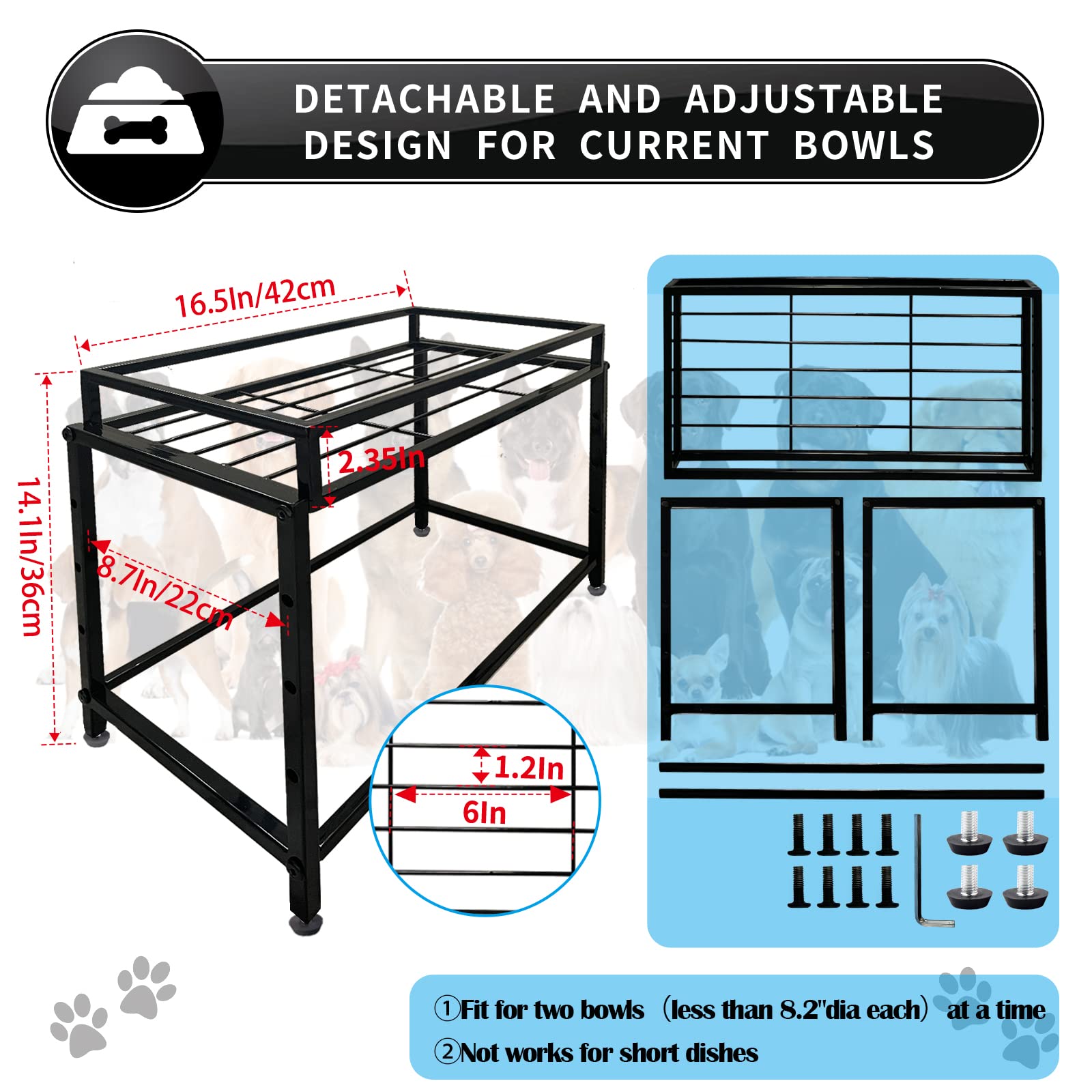 Tookincmo lifted bowl stand assembly demonstrates easy setup with included tools for quick use