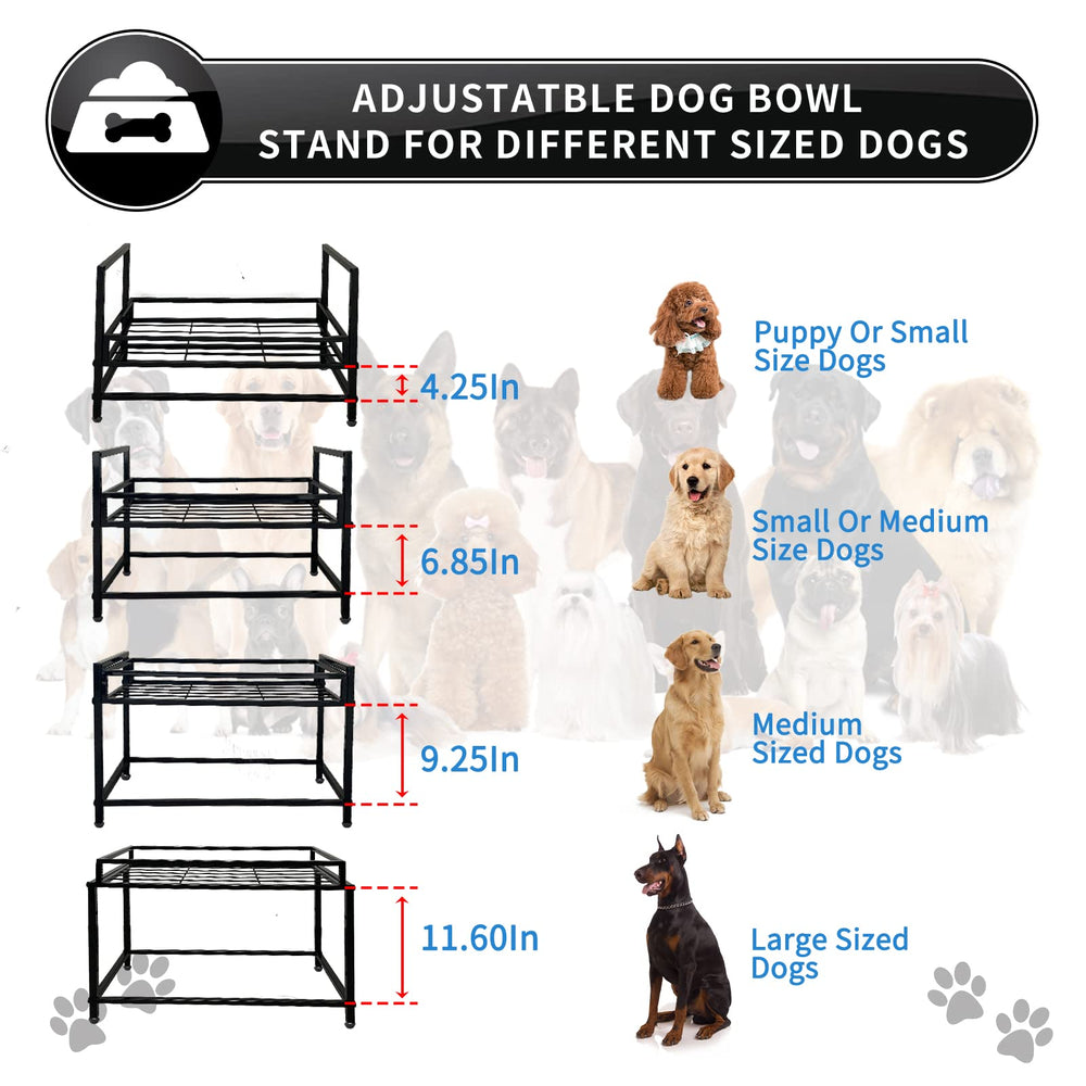 Tookincmo lifted bowl stand puppy-to-large use case shows versatile dining setup for any dog