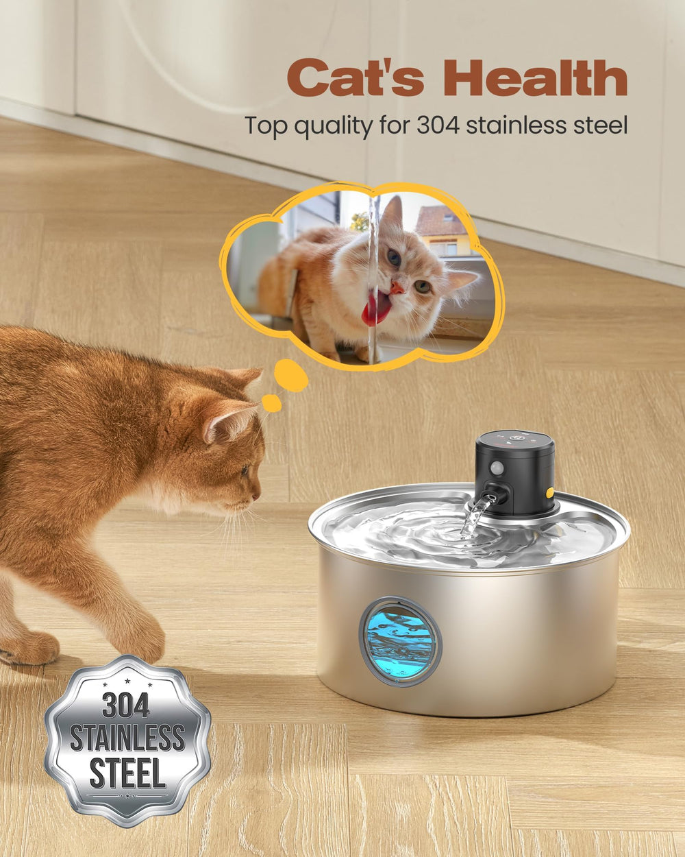 TOONIOOS motion sensor mode demonstrates automatic water flow when a cat approaches.