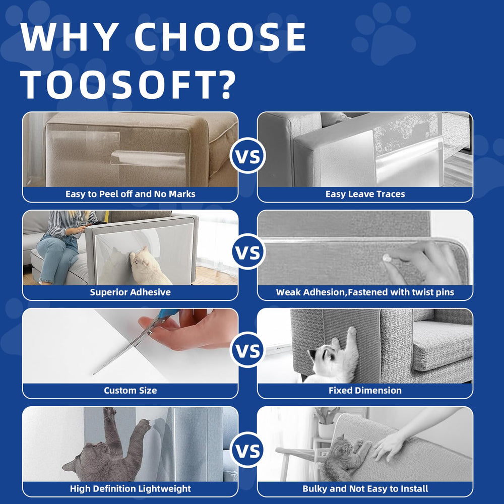 TOOSOFt cat scratch protector clear door frame protects edges