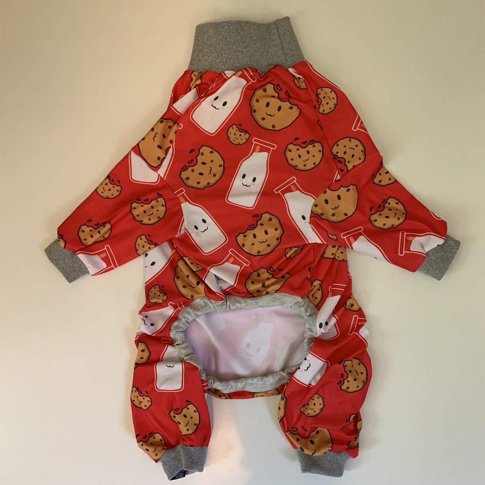 Tooth & Honey Pitbull Pajamas back view highlighting full coverage for warmth.