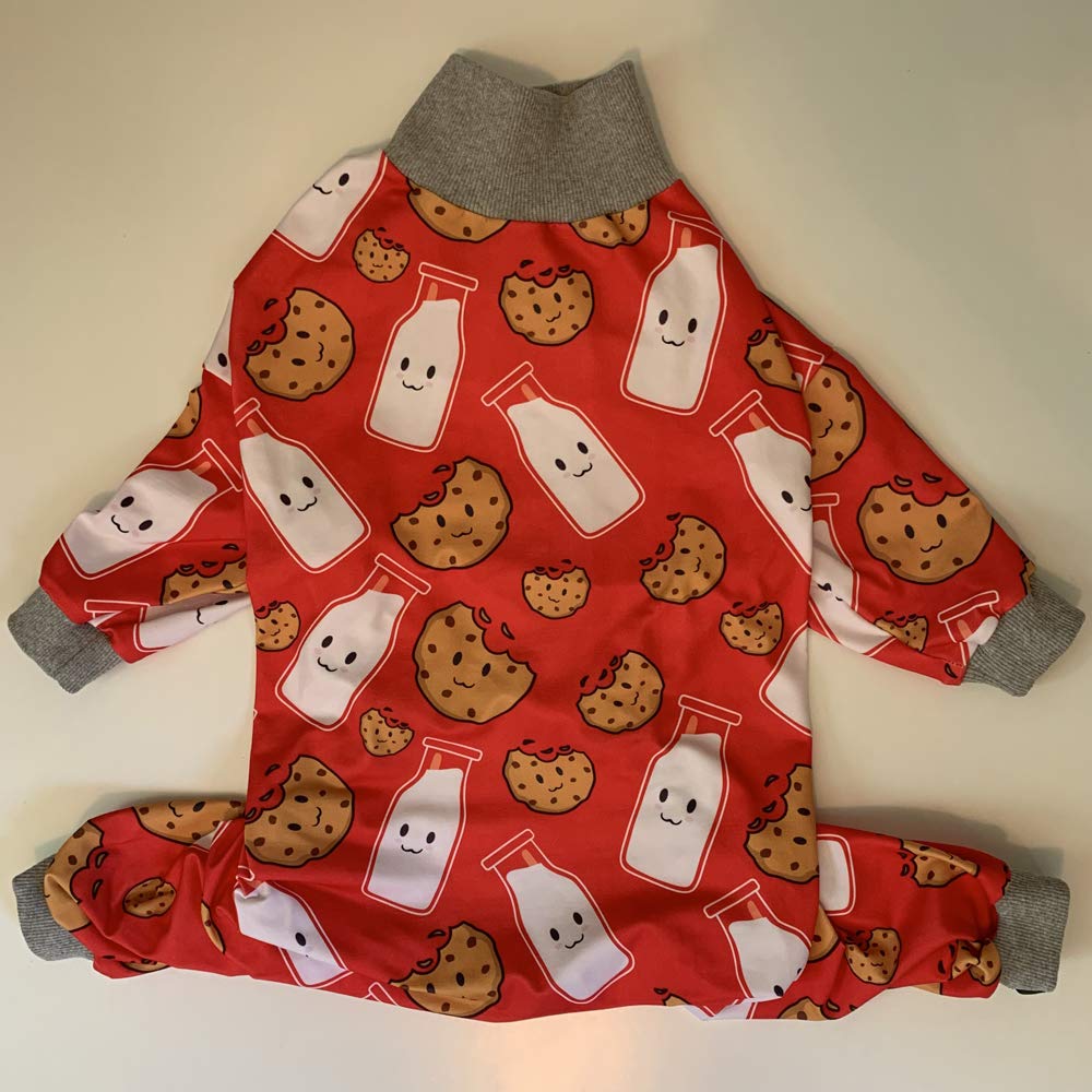 Tooth & Honey Pitbull Pajamas side view demonstrating secure fit for active dogs.
