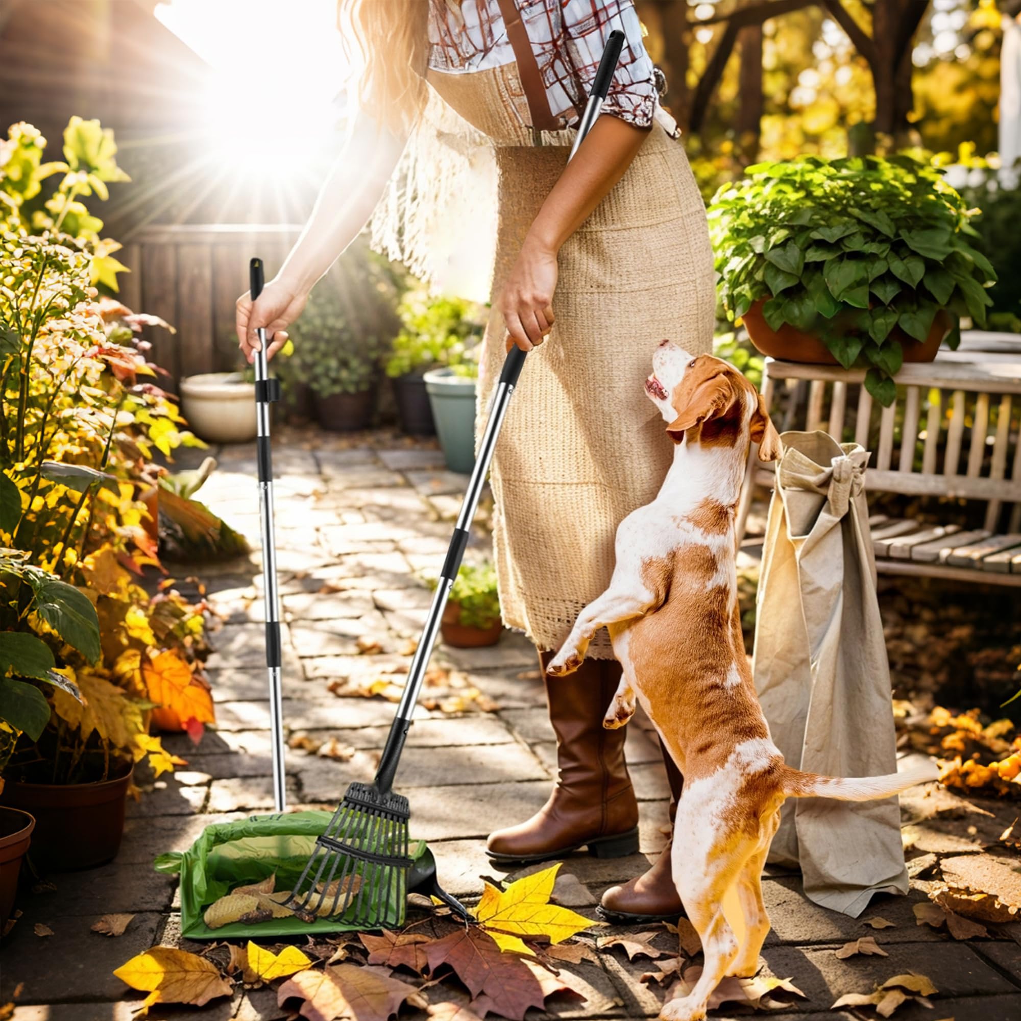 Toozey dog pooper scooper 20 bags included for quick disposal setup