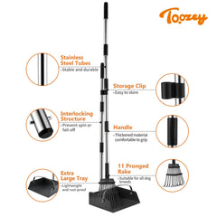Toozey dog pooper scooper large waste tray supports more waste in one lift