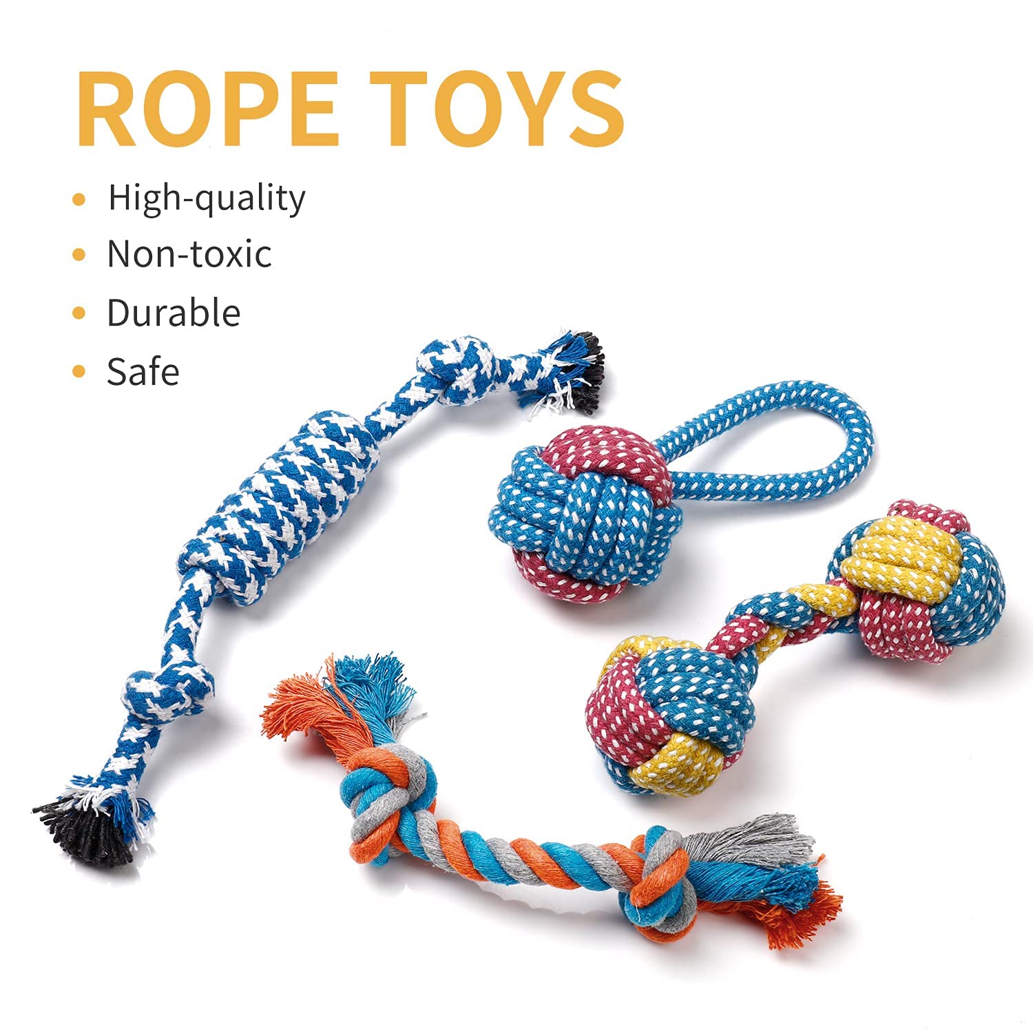 Toozey-durable-rope-toys-small-dogs shows bite-resistant textures for solo play.