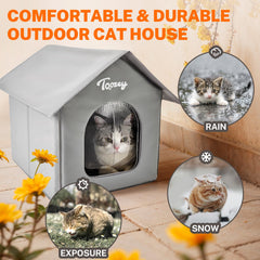 Toozey insulated outdoor cat house Velcro assembly enables quick, tool-free setup