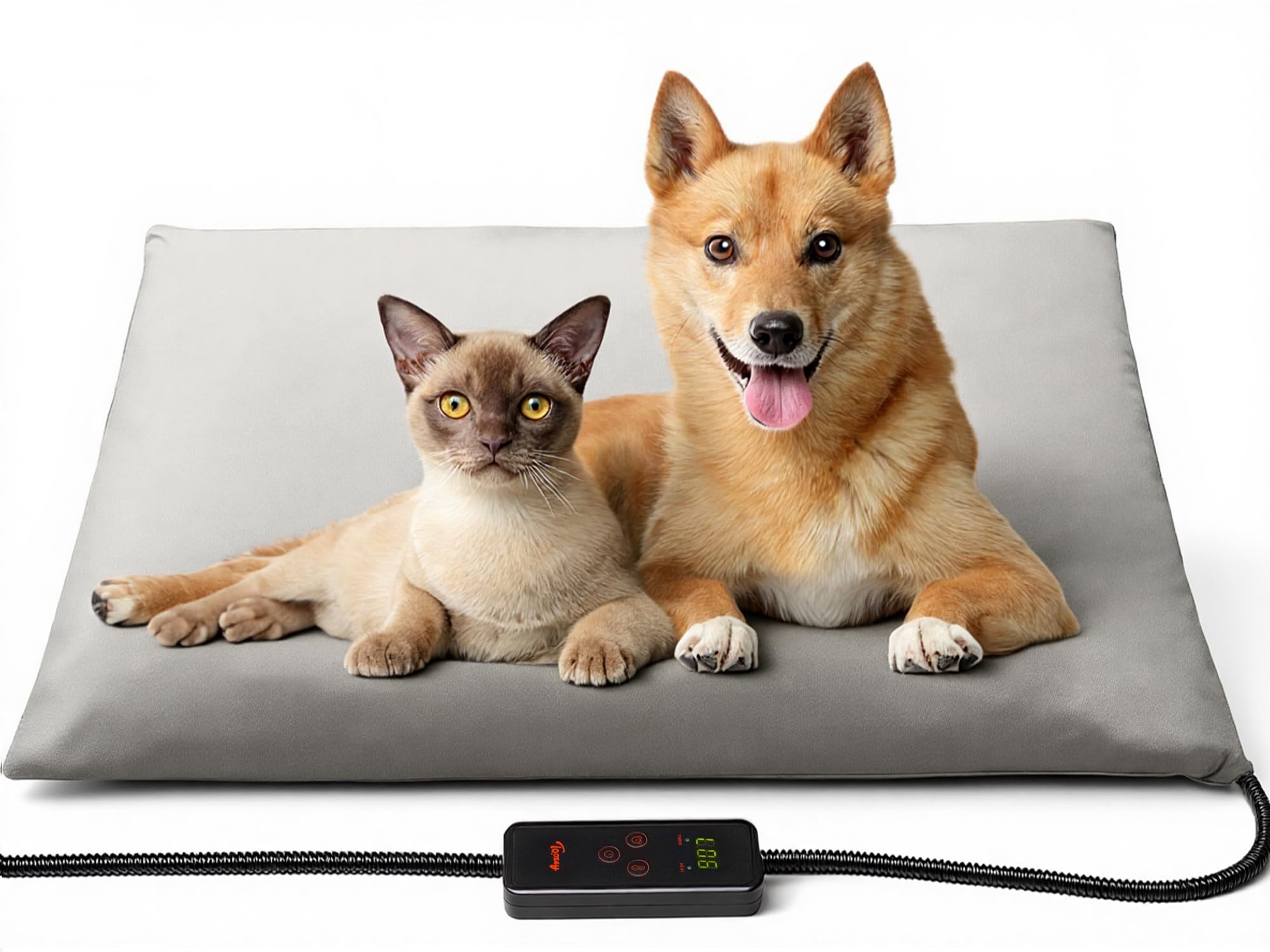 Toozey large heated pet mat 35x24 cover promotes cozy warmth for pets.