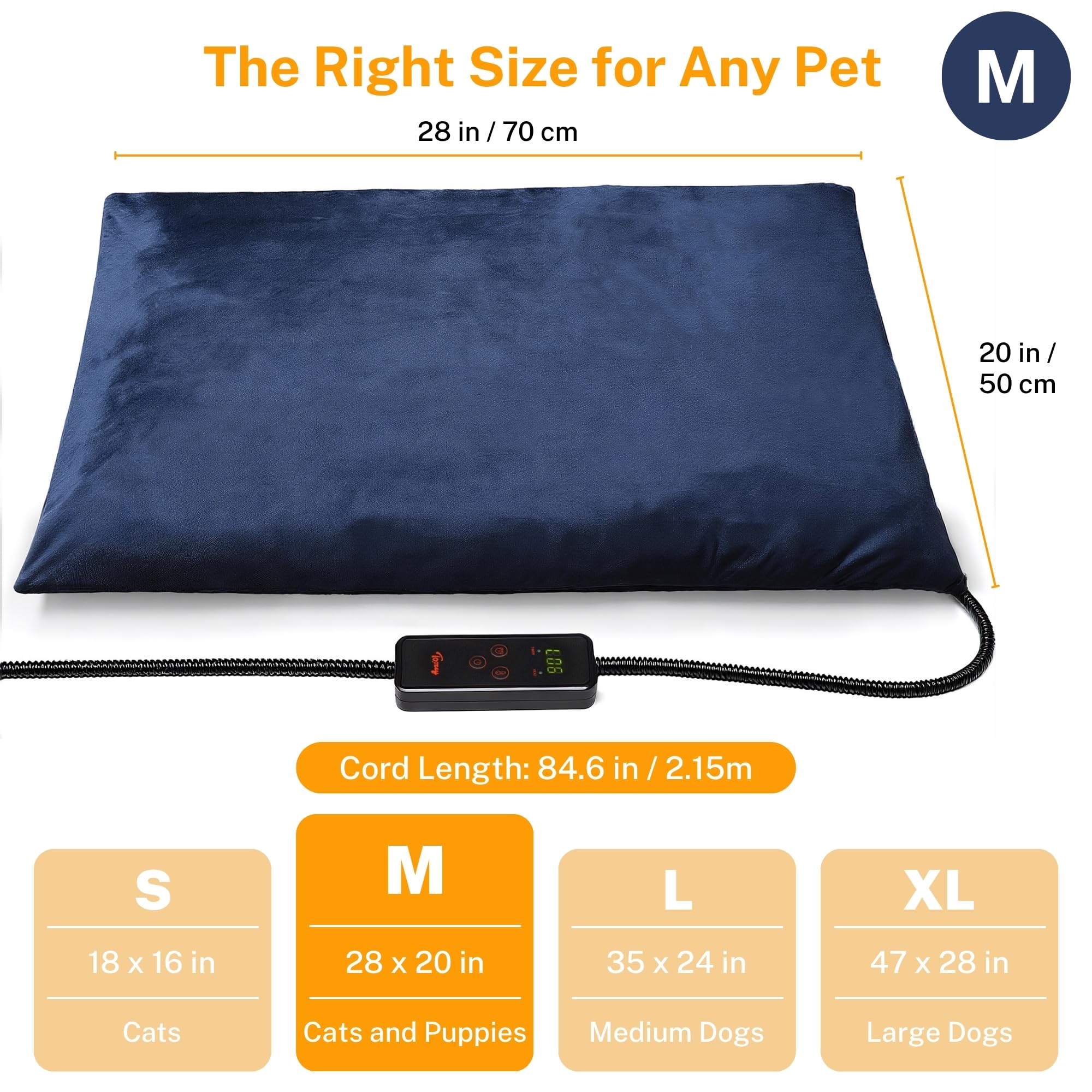 Toozey pet heating pad chew-resistant cord reduces nibbling risk