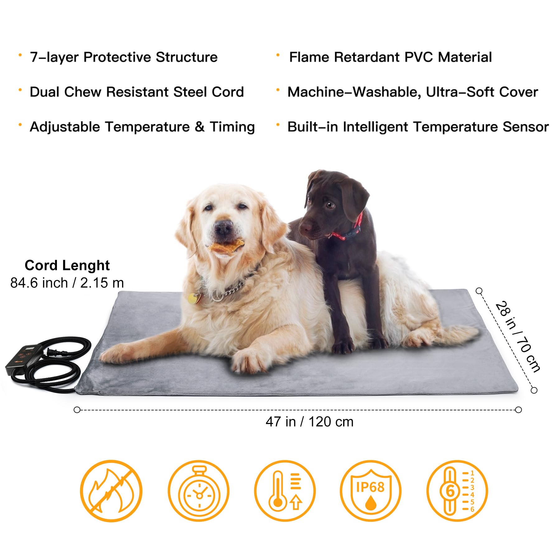 Toozey XL pet heating pad setup with dog demonstrating simple plug-and-use convenience