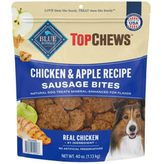 Top Chews Chicken & Apple packaging highlights USA-made ingredients.
