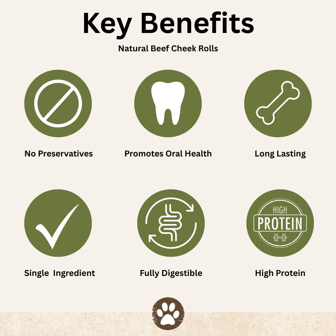 Top Dog Chews beef cheek rolls rawhide-free—safe alternative to rawhide.
