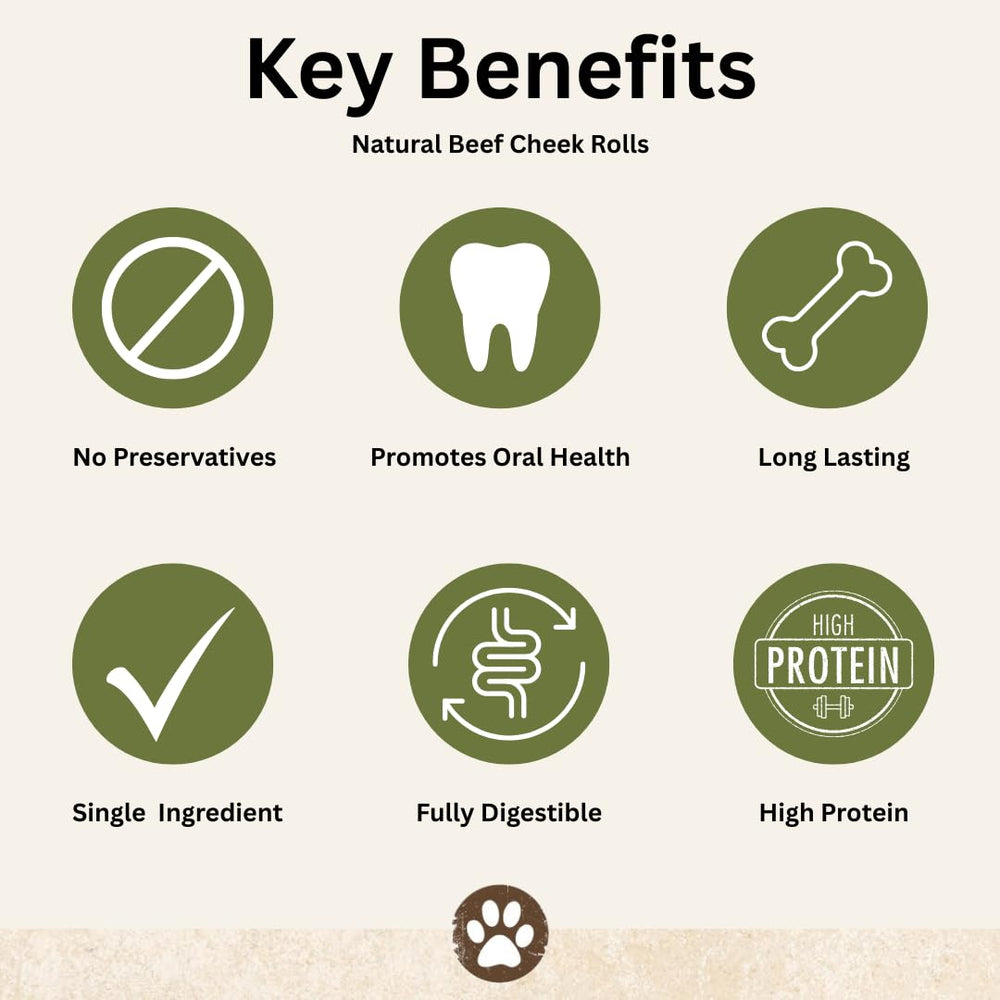 Top Dog Chews beef cheek rolls rawhide-free—safe alternative to rawhide.