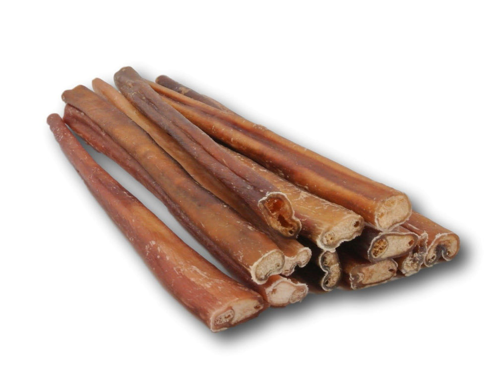 Top Dog Chews 12-Inch Bully Stick product-display emphasizes safety and natural ingredients.