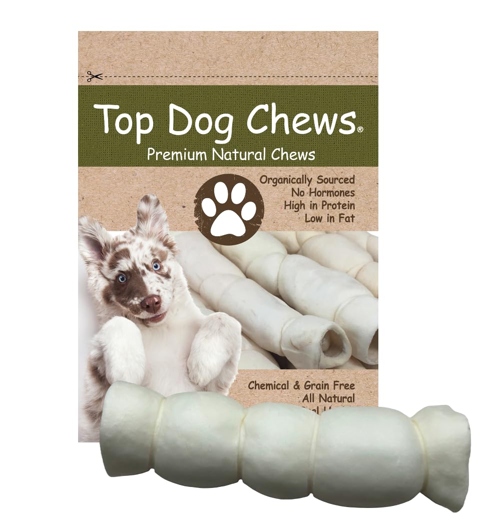 Top Dog Chews beef cheek rolls 9in pack front for long-lasting chews