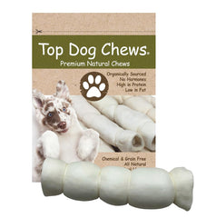 Top Dog Chews beef cheek rolls 9in pack front for long-lasting chews