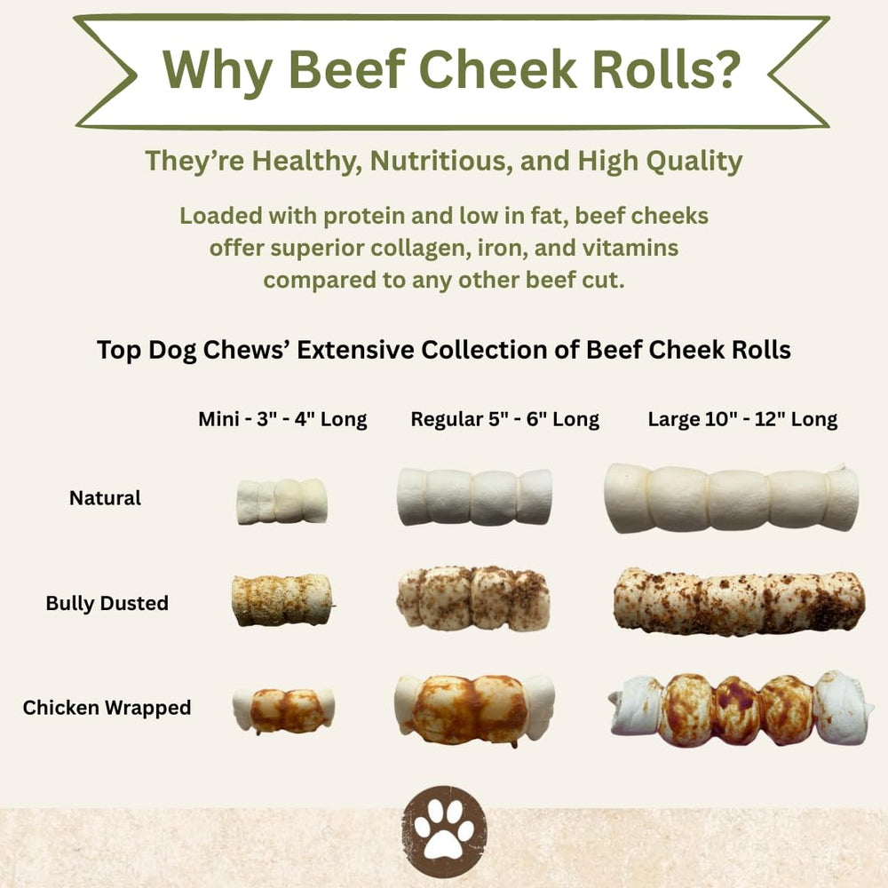 Top Dog Chews beef cheek rolls in action—ideal for aggressive chewers.