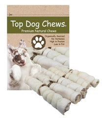 Top Dog Chews beef cheek rolls packaging—10-pack for long-lasting chew sessions.