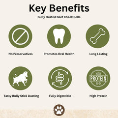 Top Dog Chews bully dust sprinkles closeup flavorful coating on rolls
