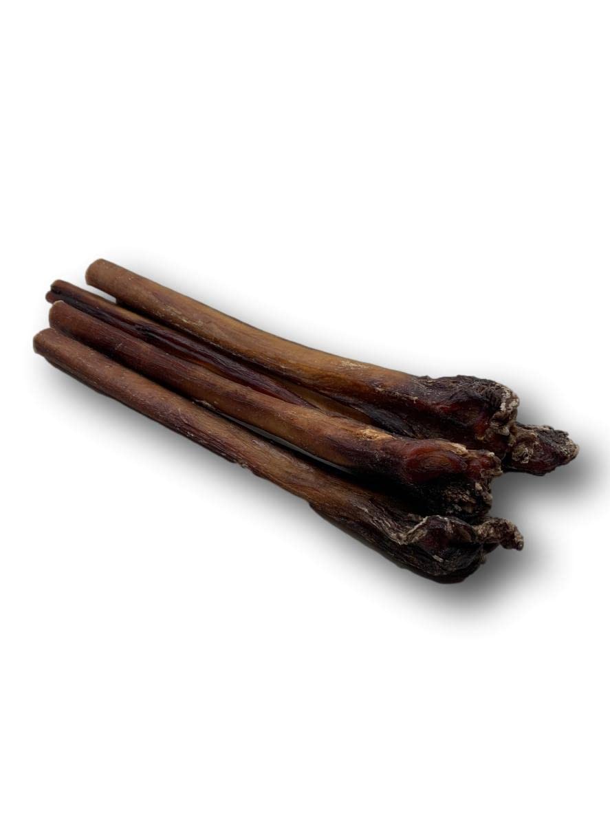 Top Dog Chews extra thick 12-inch bully sticks close-up showing textured beef chews