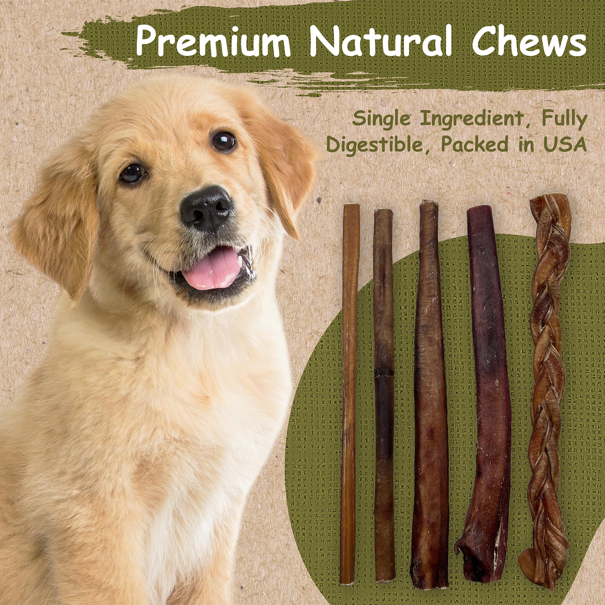 Top Dog Chews thick 6 inch bully stick closeup highlights meaty texture