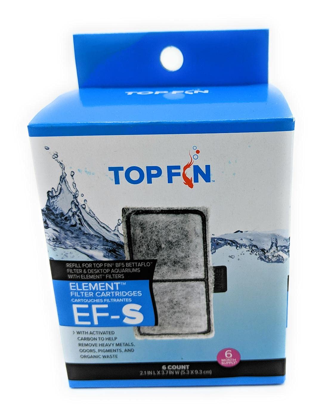 Top Fin EF-S cartuchos de filtro en empaque práctico para reposición rápida
