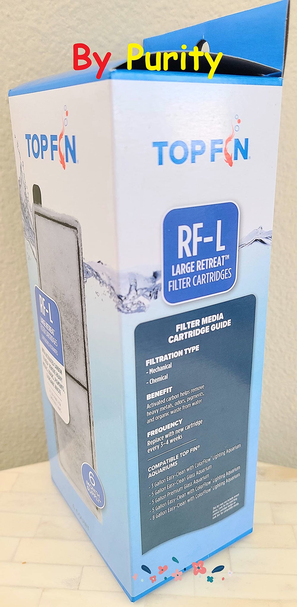 Top Fin Retreat Large RF-L packaging highlights cost-effective six-pack replacement filters