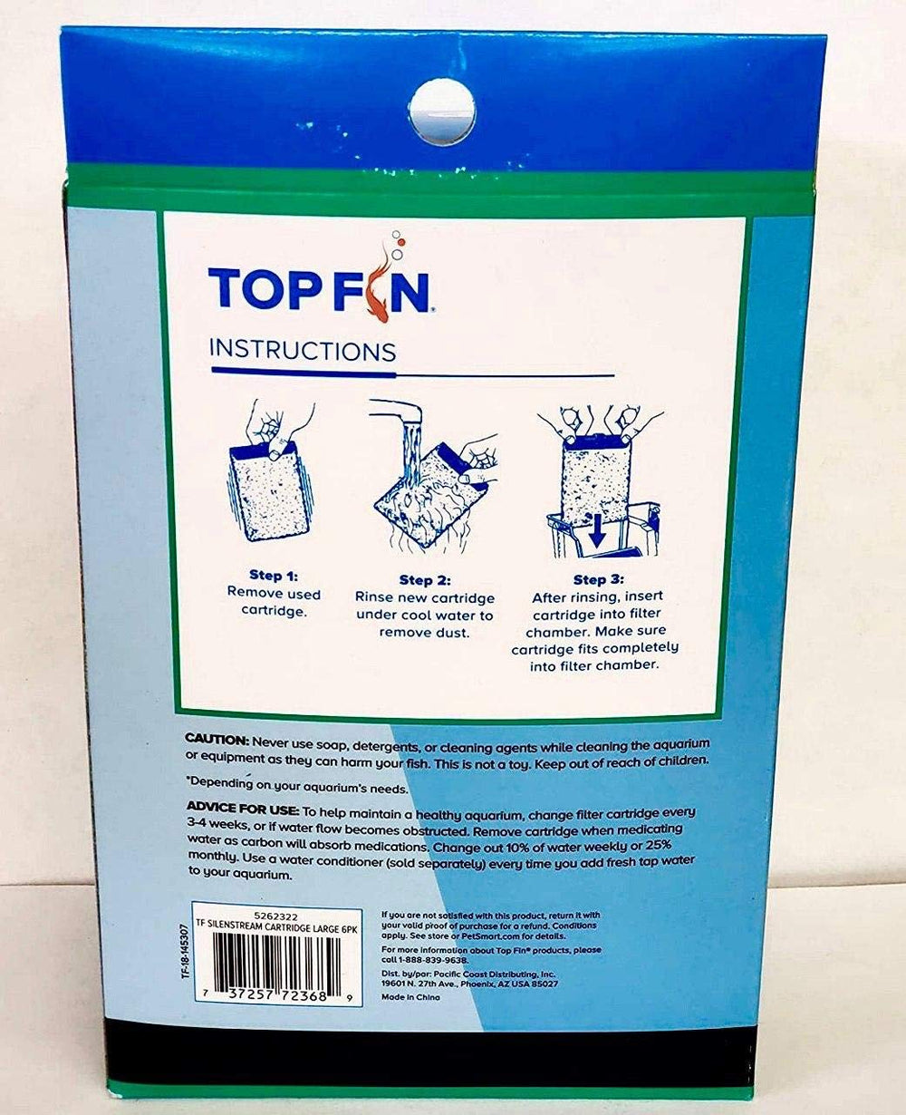 Top Fin Silenstream PF-L cartridge installed inside the filter chamber demonstrating easy maintenance and waste removal.
