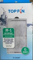 Top Fin Silenstream PF-S cartridge packaging with six cartridges, promoting odor control and clearer water.