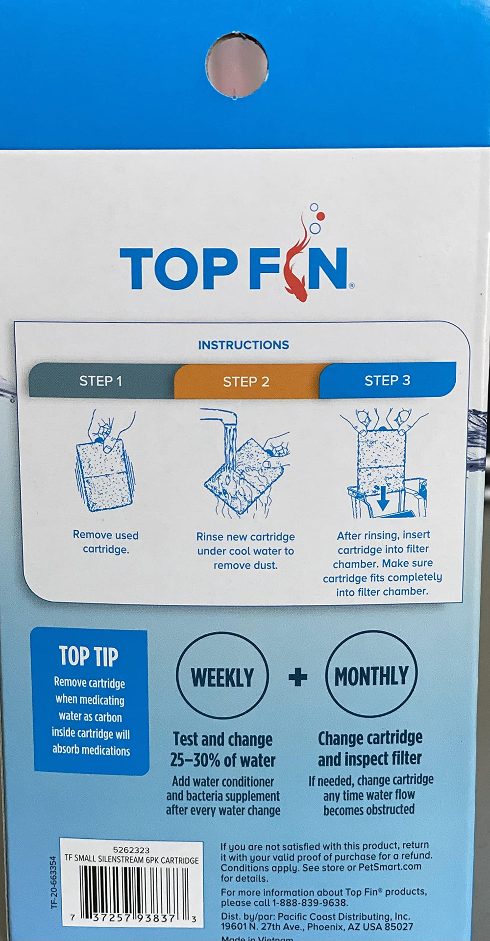 Top Fin Silenstream PF-S cartridge demonstrates PF10 compatibility for easy setup.