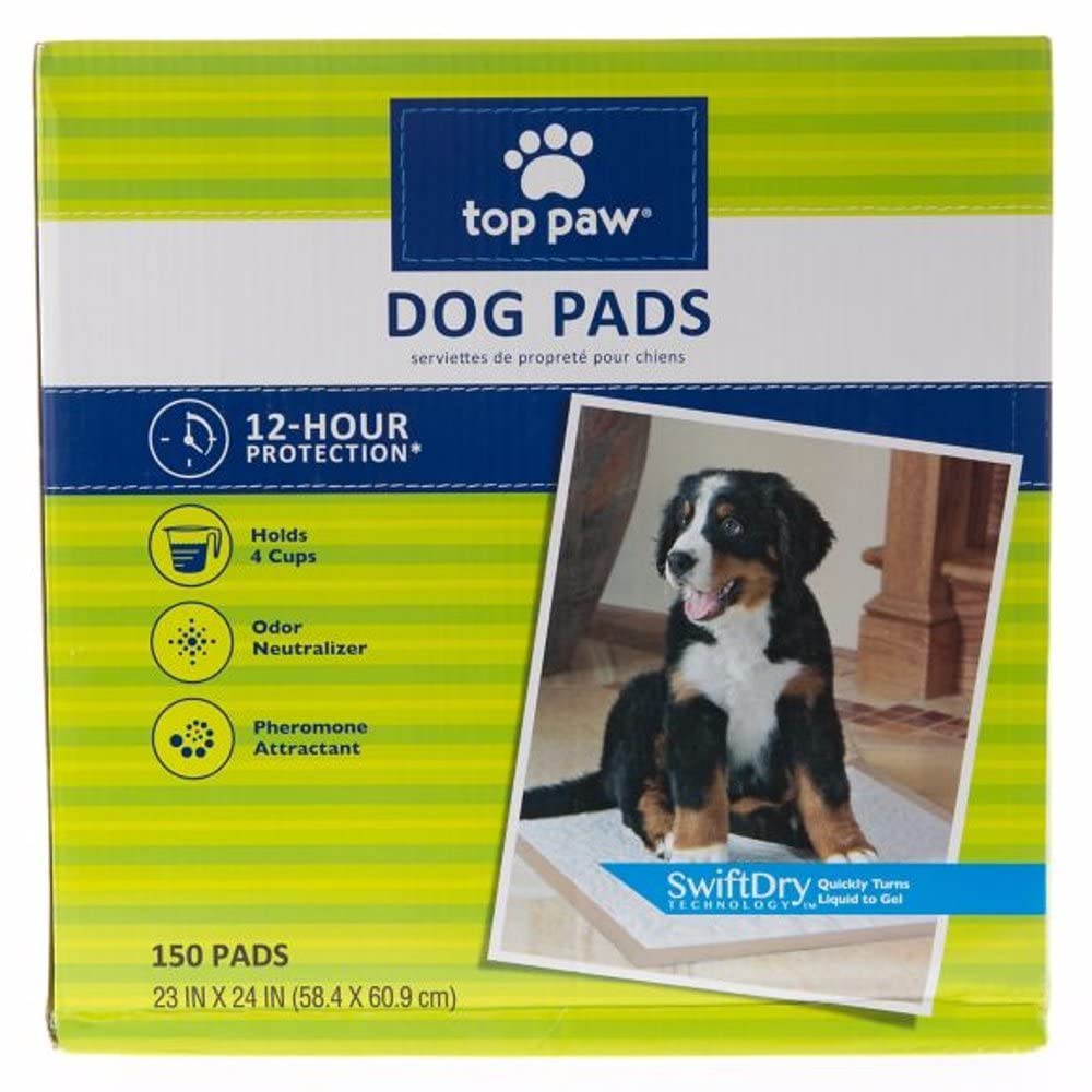 Top Paw Dog Pads 150 Count with odor neutralizer for indoor dogs