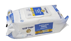 TOP PAW ear and eye wipes in use on a dog after outdoor adventures.