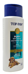 Top Paw puppy oatmeal shampoo with foamy lather for refreshing bath time.