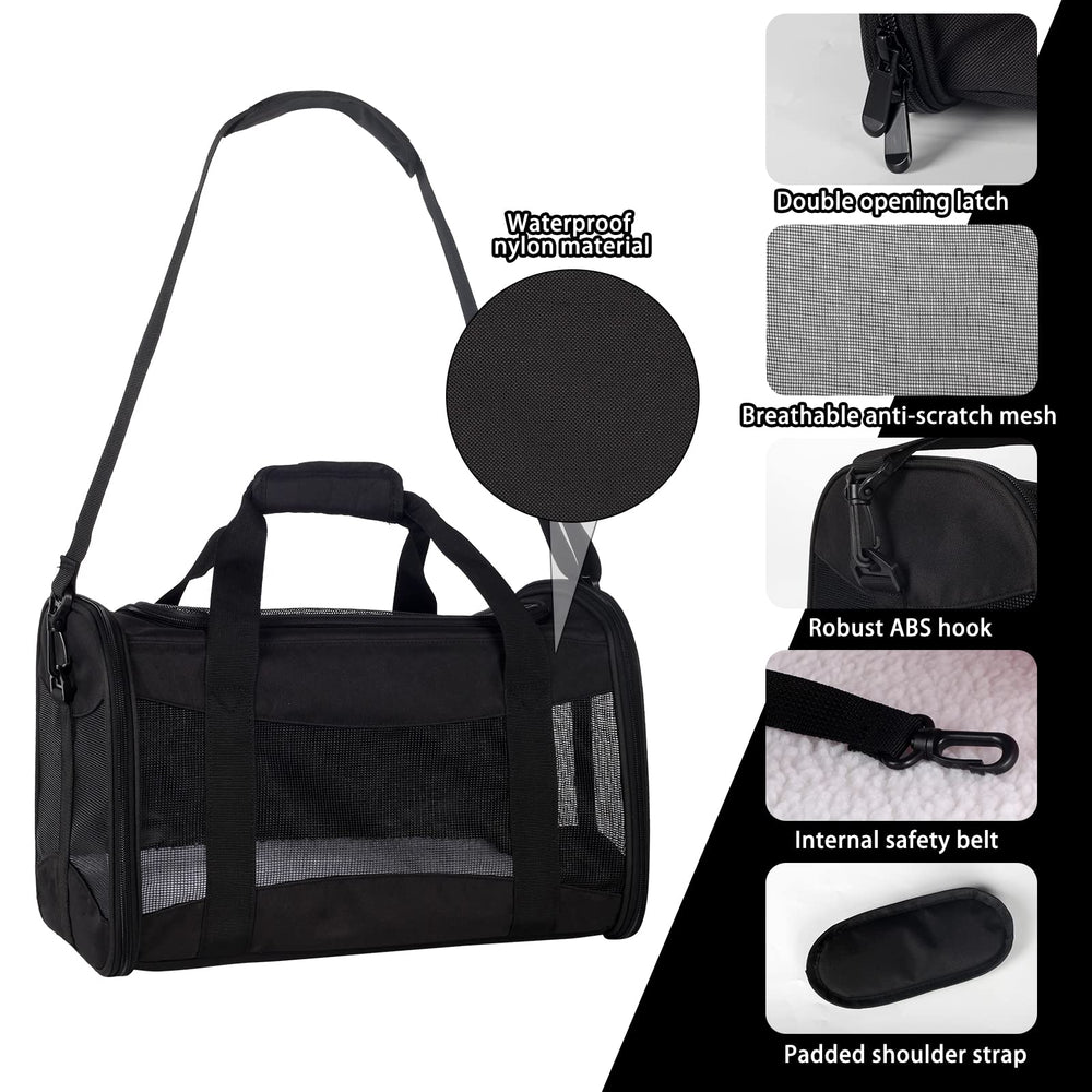 Top tasta cat carrier breathable mesh panels for airflow.