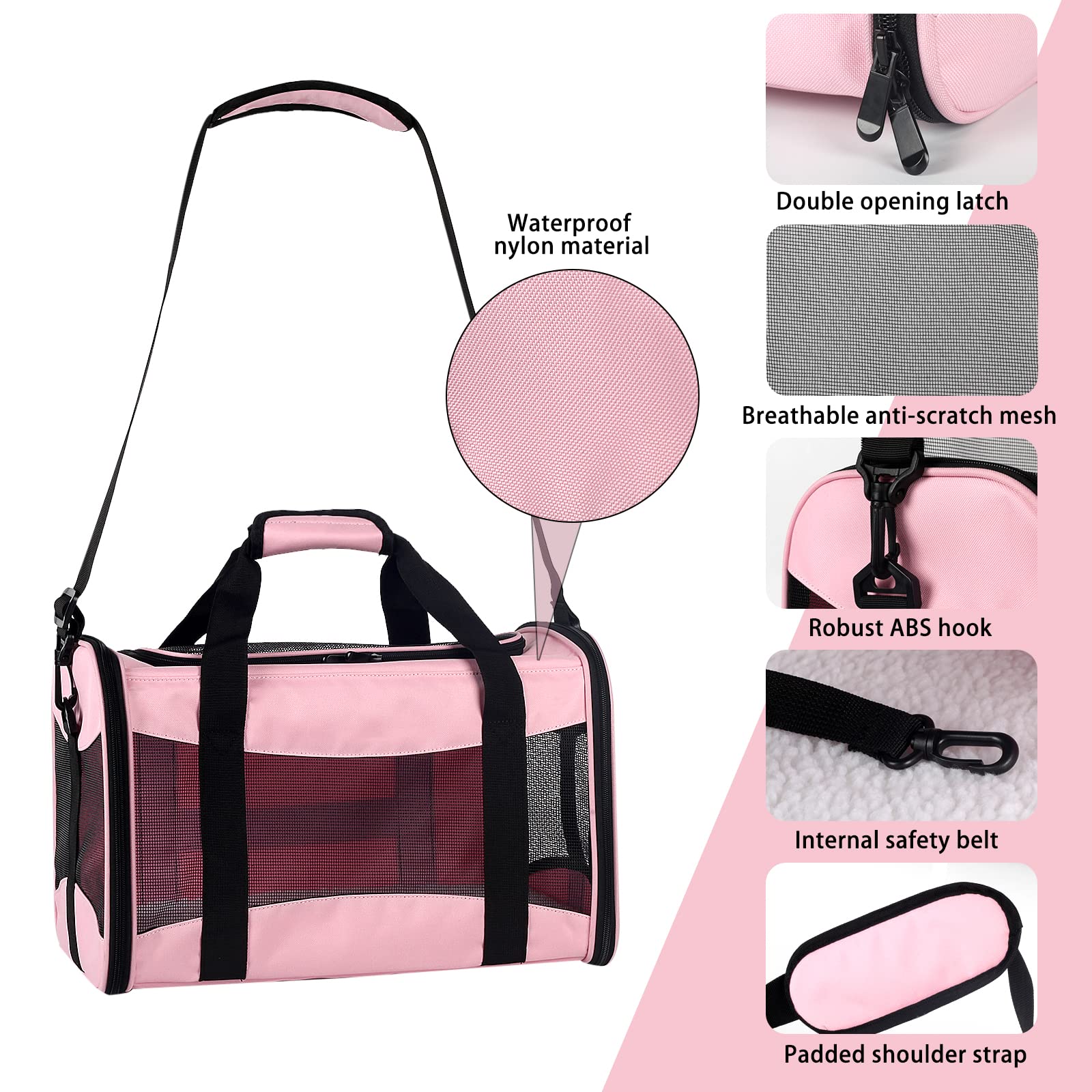 Top tasta Cat Carrying Case shows mesh ventilation for breathable comfort.