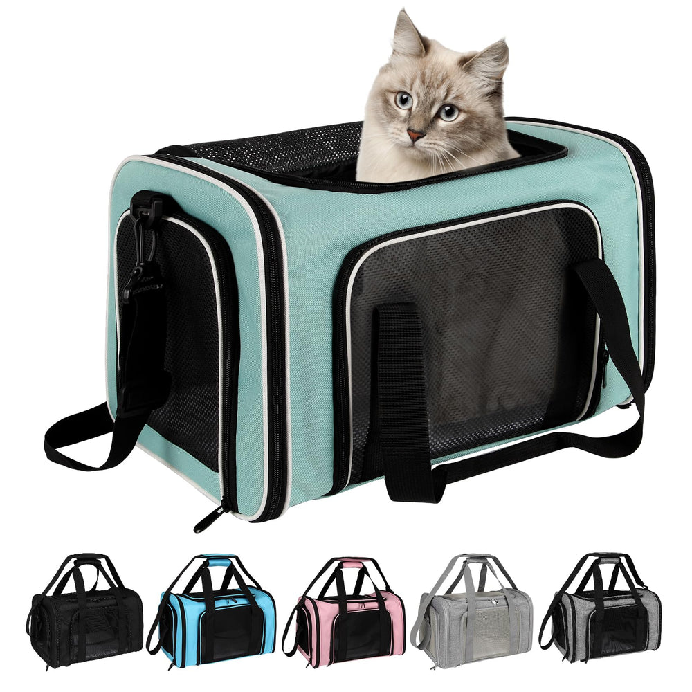 Top tasta foldable-soft-sided carrier stores flat for easy home storage