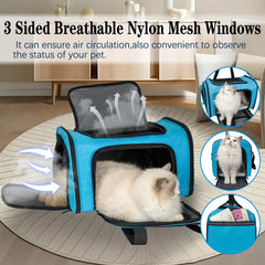 Top tasta dog cat carrier blue large breathable mesh—keeps air circulating during trips.