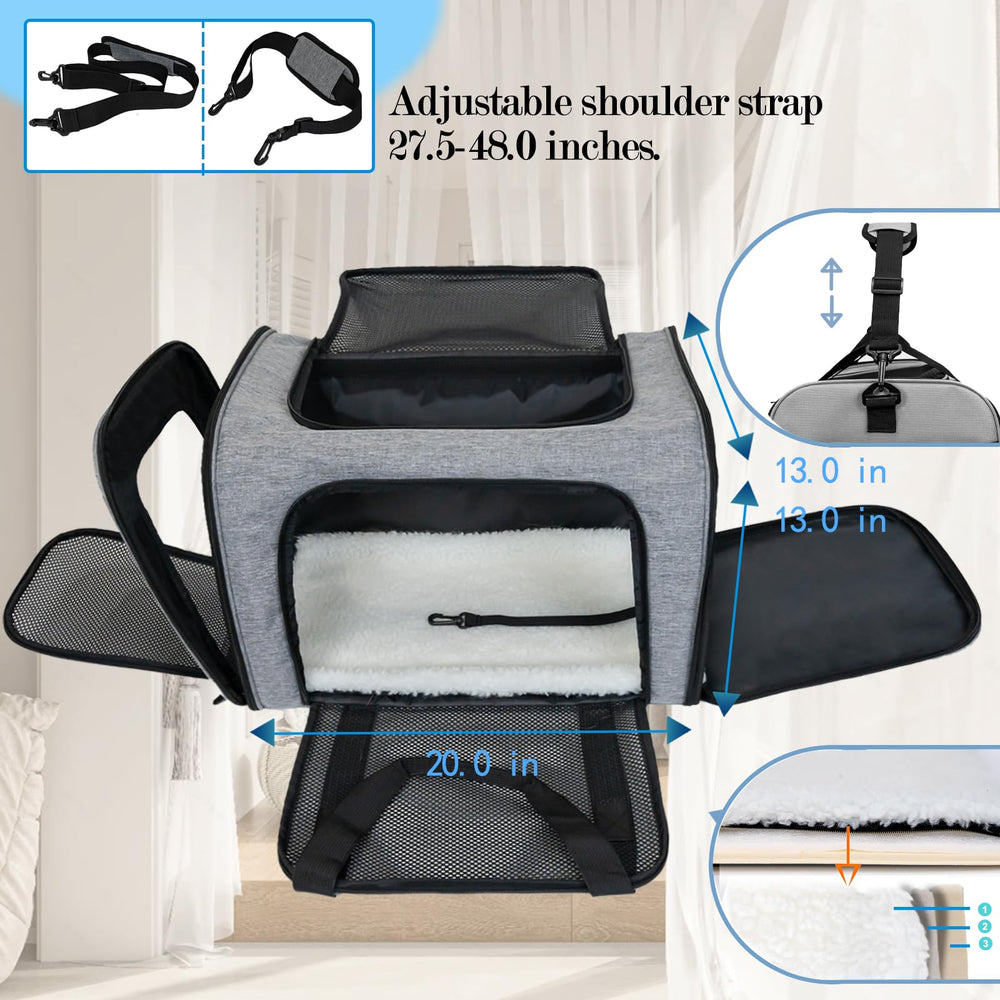 Top tasta large grey black carrier shoulder strap for convenient carrying