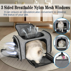 Top tasta carrier large grey black side view shows breathable windows for airflow