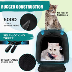 Top tasta carrier see-through mesh doors to reduce pet anxiety.