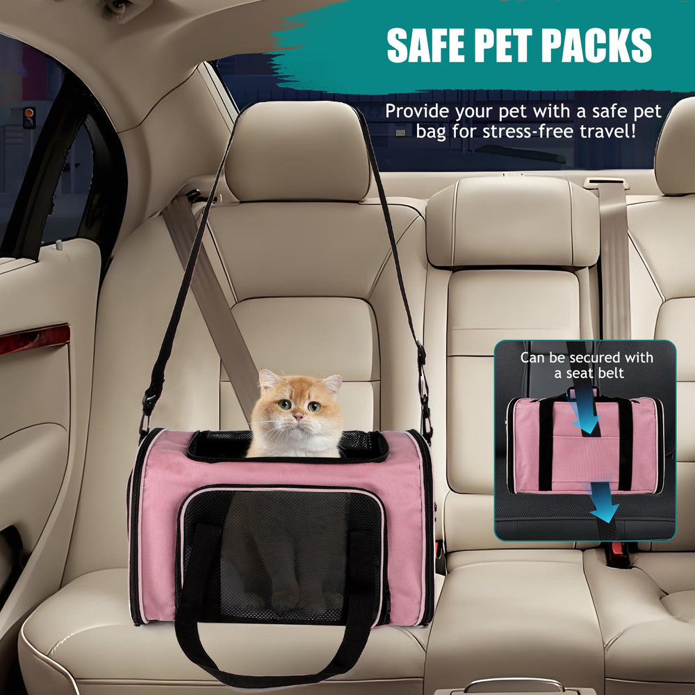 Top tasta carrier includes removable plush mat for cozy comfort