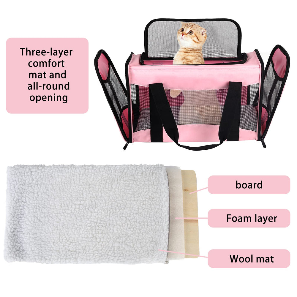 Top Tasta pet carrier breathable mesh panels enhance air circulation.
